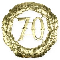Verjaardag nummer 70 in goud Ø40cm