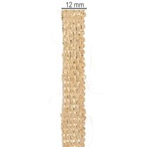 Artikel Jute lint, rustiek decoratief lint, natuurlijk jute, goud, 12 mm, 10 m