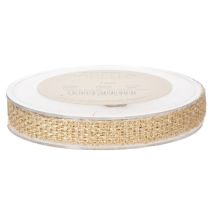 Artikel Jute lint, rustiek decoratief lint, natuurlijk jute, goud, 12 mm, 10 m