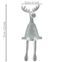 Artikel Elanden decoratieve rand zitplaats H31cm grijs 3 stuks