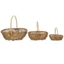Artikel Aardappelmandjes 43/33/23 cm met folie, naturel, set van 3.