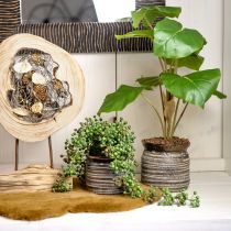 Artikel Keramische plantenbak siervaas metallic grijsbruin 14×14cm