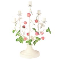 Artikel Kandelaar 5-armig crème metaal aardbei decoratie H44cm