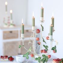 Artikel Kandelaar 5-armig crème metaal aardbei decoratie H44cm
