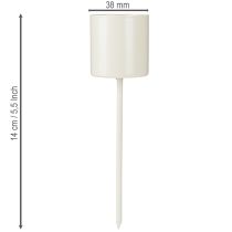 Artikel Kaarsenhouder voor dikke kaarsen, metaal, beige, 3,8 x 14 cm, 4 stuks