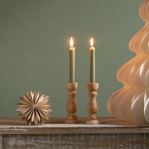 Artikel Kaarsenhouder houten tafeldecoratie voor kaarsen H17cm 2 st.