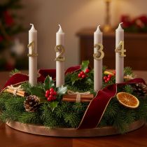 Artikel Adventkaarsspeldjes, nummers 1 tot en met 4, set van 4, 4 cm, 4 stuks