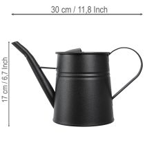 Artikel Stijlvolle kleine decoratieve gieter, zwart metaal, 30x13x17 cm, 1,7 liter, plantenbak, decoratie voor appartement/balkon