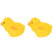 Artikel Kleine paaskuikentjes, geel en oranje gevlokt, 4,5 cm hoog, 18 stuks