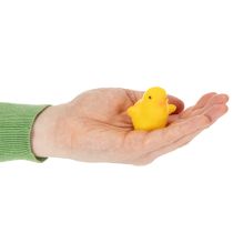 Artikel Kleine paaskuikentjes, geel en oranje gevlokt, 4,5 cm hoog, 18 stuks