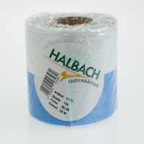 Artikel Moiré blauw-wit kranslint, 100 mm decoratief taftlint