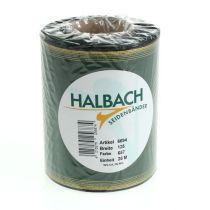 Artikel Elegante donkergroene moiré-kranslint, 125 mm met gouden parelrand, rouwlint, huwelijksdecoratie, striklint