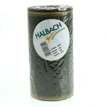 Artikel Moiré kranslint 200mm donkergroen met parelrand en taftbinding - decoratief lint voor feesten en rouwbloemwerk, 25m