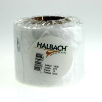 Artikel Wit kranslint, hoge kwaliteit, 75 mm x 25 m - decoratief lint voor bloemisten en uitvaartdiensten, ideaal om te bedrukken.