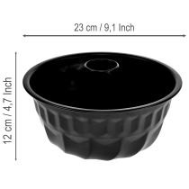 Artikel Keukendecoratie zwarte cakevorm Bundtpan metaal Ø23cm