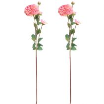 Artikel Kunstdahlia's in perzikroze Ø10cm L80cm 2 stuks