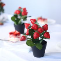 Artikel Kunst aardbeiplant in pot kunstplant 19cm