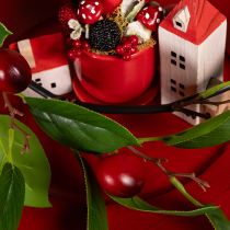 Artikel Kunstmatige slinger met kersen. Perfect voor een natuurlijke kamerdecoratie. Bloemenlook. 160 cm.