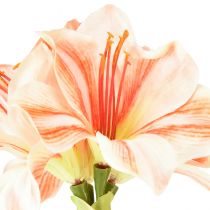 Artikel Kunst Ridderster Kunstbloemen Wit Rood Oranje Amaryllis 40cm 3st