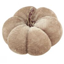 Artikel Pompoen decoratiestof pompoenen geel beige rood bruin Ø7cm 9 st