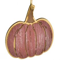 Artikel Pompoendecoratie voor het ophangen van houten decoratie herfst 14,5x13cm 8 st
