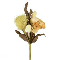 Artikel Kunstbloemenboeket, rozen, hortensia's, droge look, vintage decoratie, 38 cm