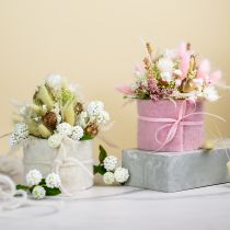 Artikel Kunstbloemenboeket zijden bloemen bessentak wit 48cm