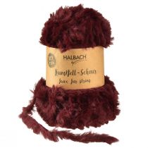 Artikel Imitatiebontkoord, pluizig decoratief koord, bordeauxrood, 50g, 30m