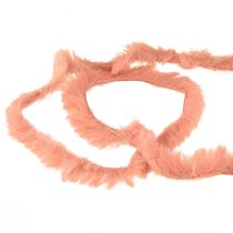 Artikel Imitatiebontkoord roze koord decoratief koord gemaakt van kunstbont 50g 30m