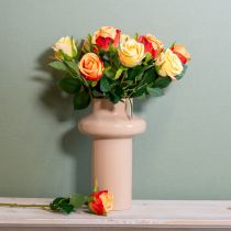 Artikel Kunstrozenarrangement, een tijdloze blikvanger in elk interieur voor een smaakvolle decoratie, 44 cm, 6 stuks