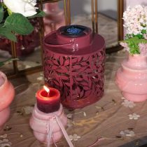 Artikel Lantaarn met bladmotief, op zonne-energie, voor sfeervolle buitenverlichting, 25 cm