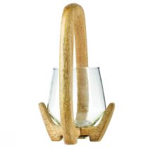Artikel Lantaarn hout glaslantaarn woonkamer decoratie Ø12cm H20cm