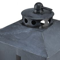 Artikel Lantaarn graflicht kruisraam metaal antiek grijs 13 x 27cm