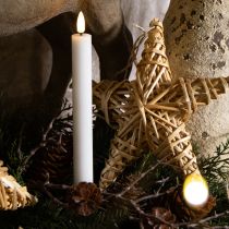 Artikel LED-kaarsen, witte taps toelopende kaarsen, warm wit was, 24,5 cm, 2 stuks