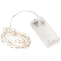 Artikel LED-lichtsnoer voor binnen, werkt op batterijen, warm wit, 30 LED's, 3 meter, 6 stuks