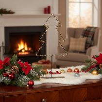 Artikel LED-kerstboom, werkt op batterijen, tafeldecoratie voor binnen, 47 cm