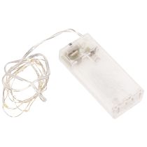 Artikel Batterijgevoede lichtslinger voor binnen, warm wit, 10 LED's, 1 meter lang, 6 stuks