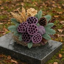 Artikel Lotuscapsules, droogbloemisterij, lotusbol roze, gewassen wit 50 stuks