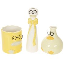 Artikel Set van 3 Keramische Eenden met Bril - Voorjaars- en Zomerdecoratie - 25 cm