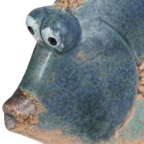 Artikel Maritieme decoratie vis blauw keramiek decoratie assorti 19/17cm 2 st