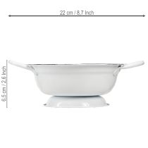 Artikel Decoratieve metalen schaal, wit en zwart, Ø16,5 cm, H6,5 cm, 4 stuks