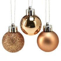 Artikel Mini kerstboomballen brons breukvast Ø3cm H3,5cm 14st