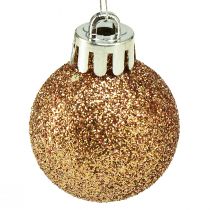 Artikel Mini kerstboomballen brons breukvast Ø3cm H3,5cm 14st
