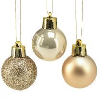Artikel Mini Kerstboomballen Parel Goud kunststof Ø3cm 14 st