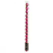 Artikel Mini kerstboomballen roze breukvast Ø3cm H3,5cm 14 st