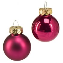 Artikel Mini glazen bollen kerstboomballen roze Ø2,5cm 22 st