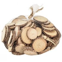 Artikel Mini houten schijfjes, natuurlijke decoratie, Ø3-6cm, 600g, DIY knutselwerkjes