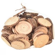 Artikel Mini houten plak decoratie Ø5-7cm natuurlijke boom DIY rustiek