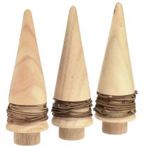 Artikel Mini kerstboom houtdecoratie natuurlijke tafeldecoratie H13,5cm 3 stuks