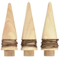 Artikel Mini kerstboom houtdecoratie natuurlijke tafeldecoratie H13,5cm 3 stuks